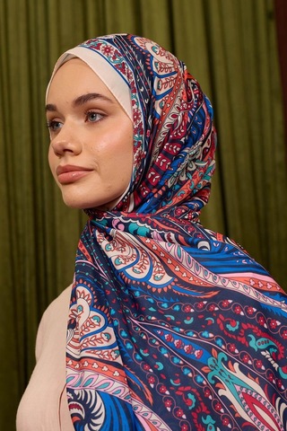 İpekhan Marrakech Koleksiyon Soft Şal Lacivert Mavi 3047-05 mavi