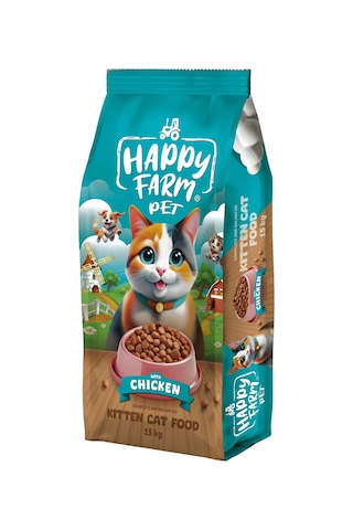 Happy Farm Yavru Kedi Maması Tavuk Etli Kitten 15 Kg