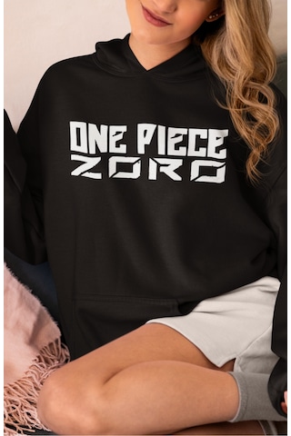 Sevbano Roronoa Zoro One Piece Anime Sırt Baskılı Unisex Oversize Penye H Siyah