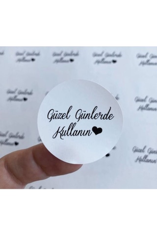 Güzel Günlerde Kullanın Yuvarlak Sticker Beyaz Zemin 4x4 Cm 100 Adet Diğer