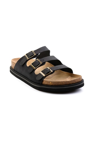 Siyah Leather Erkek Terlik E04801197901 Siyah