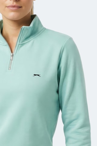 Slazenger Maxıs I Kadın Dik Yaka Fermuarlı Turkuaz Sweatshırt Turkuaz
