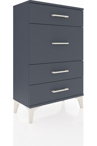 Arges Komodin 4 Çekmeceli 60x30x96 Antrasit-antrasit Antrasit
