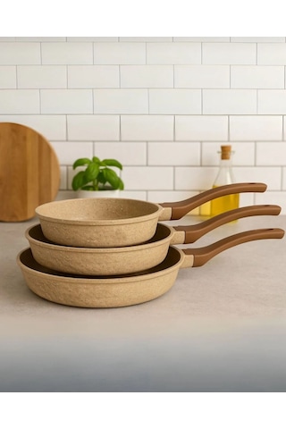 Lavonni 3 Parça Mini Tava Seti 18-22-26 Cm Kahverengi