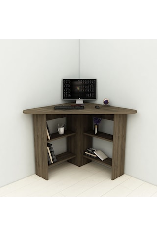 Arnetti Köşe Çalışma Masası Corner Ofis Masası Ceviz