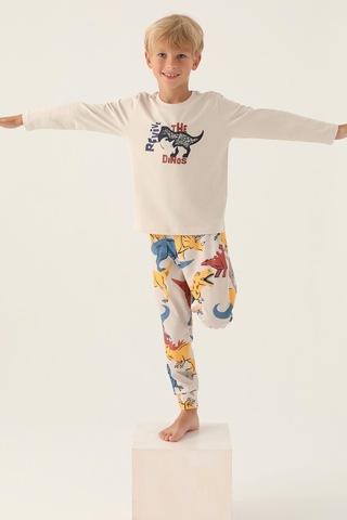 Roly Poly 3363 Revive Erkek Çocuk Pijama Takımı Bej