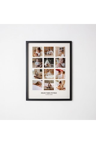 Unutulmaz Anlarımız 12 Fotoğraf Baskılı Yapışkan Çerçeve