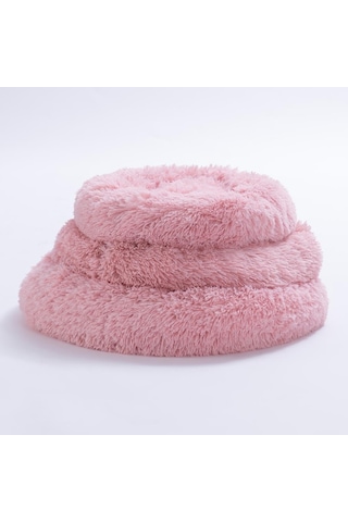 Pembe Donut Köpek Yatağı Kedi Yatağı Simit Yatak Anti-stress Pet Yatağı Peluş Yatak S