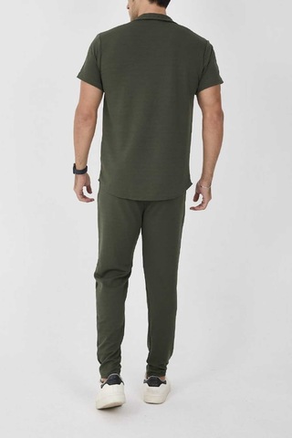 Mcz Giyim Haki Renk Krep Kumaş Slim Fit Erkek Pantolon - Gömlek Alt Üst Takım