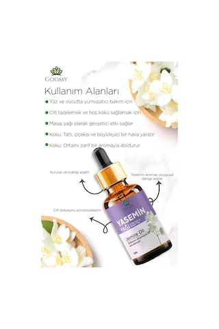 Goomy Yasemin Yağı %100 Doğal Bitkisel Uçucu Yağ Jasmine Oil 10ml 10 ML