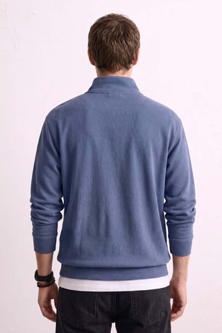 Barrels And Oıl Erkek Yarım Fermuarlı Dik Yaka Sweatshirt - Mavi M.mavi M.mavi