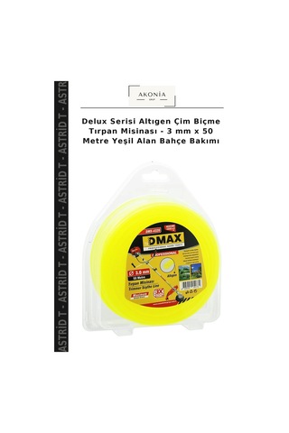 Delux Serisi Altıgen Çim Biçme Misinası - 3 Mm X 50 Metre Yeşil Alan Bahçe Bakımı