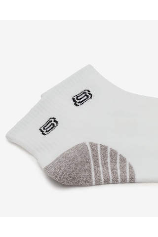 Skechers 3'lü Unisex Yarım Taban Destekli Quarter Crew Çorap Unisex Beyaz Çorap S119436-107 Beyaz