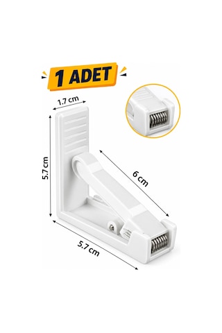 4 Parçalı Yaylı Masa Mandalı Masa Örtüsü Sabitleyici Mandal Kaydırmaz Klips Beyaz