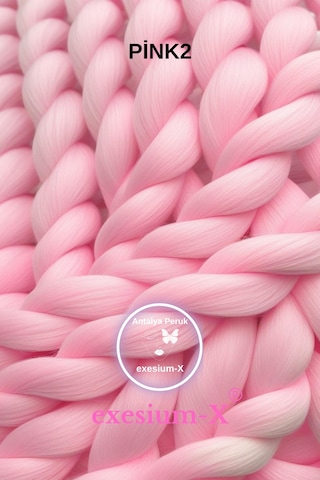 X-pression Afrika Örgüsü Ve Rasta Için Sentetik Saç 100gr-pink2 Şeker Pembesi