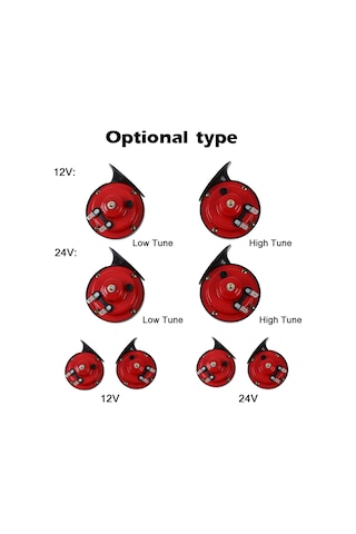 Honmex 24v Araba Motor Süpürge Horni, Yüksek Alçak Tonlu, Su Geçirmez, 220db Gürültü, Çiftli Metal Abs Kontrüksiyon