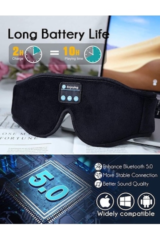 Novahub Bluetooth Uyku Maskesi Ve Kulaklık - Ergonomik Tasarım, İşığı Engelleyen, Hıfı Ses, Yüksek Pil Ömrü
