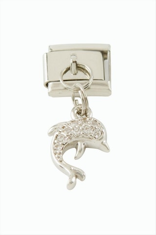 Yunus - 870 - Zirkon Taşlı Sallatılı Çelik Charm - - Spt-gld - Gümüş Rengi