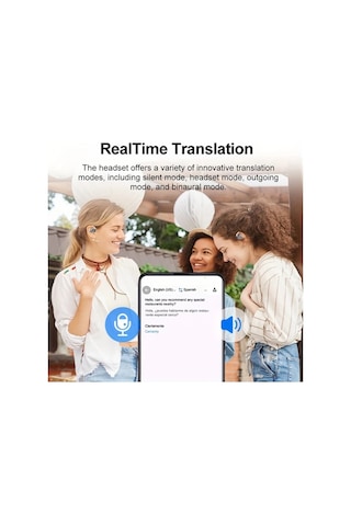 Xuweiwei Ourlıfe Beyaz Aı Ceviri Kulakliklar 144 Dil Gercek Zamanli Ceviri Seyahat Is Ve Calisma Icin Kablosuz