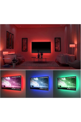 Sese Duyarlı Tv Arkası Rgb Şerit Led Kumandalı 5 Metre