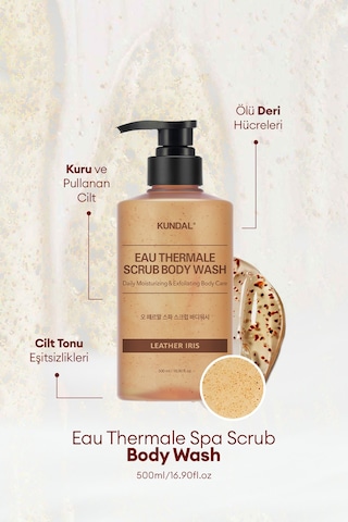 Kundal Eau Thermale Scrub Body Wash Leather Iris Menekşe 500 ML