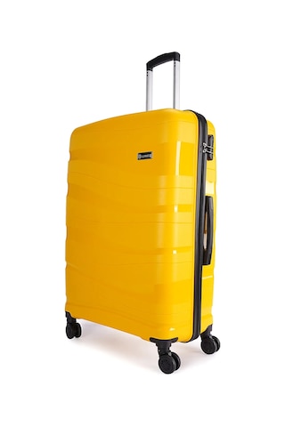 Wexta Wx-pp10 Dalgalı Sarı Kabin Boy Polipropılen Valiz Sari
