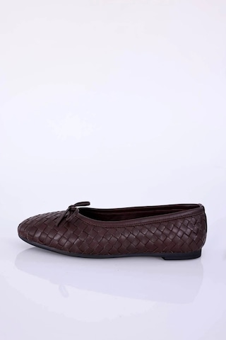 Kahverengi Flexible Deri Örgü Babet 36617 Kahverengi