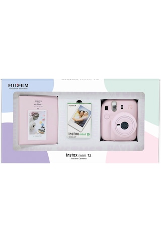 Fujifilm Instax Mini 12 Fotoğraf Makinesi + 10'lu Film + Pvc Albüm Bundle Box