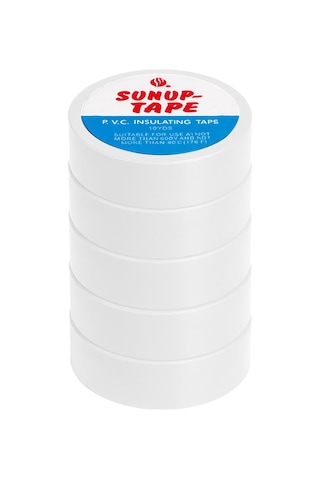 Sunup Sn-27924 Beyaz 0.13x18mm İzole Pvc Elektrik Yalıtım Bant 5'li Paket