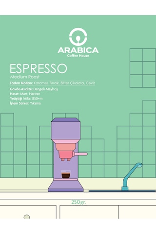 Espresso Kahve 250g Öğütülmüş Kahve Taze Kavrulmuş Çekirdek French Press