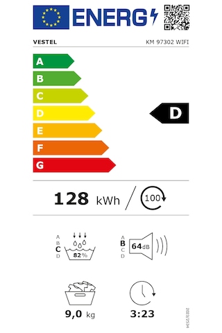 Vestel KM 97302 Wi-Fi 9 KG Isı Pompalı Çamaşır Kurutma Makinesi