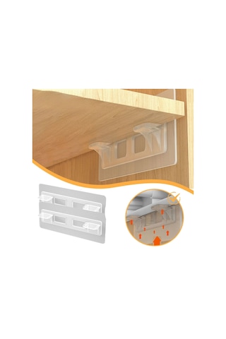 Periboia 4 Adet Raf Destek Aparatı Dolap İçi Raflar İçin 4&amp Çok Renkli