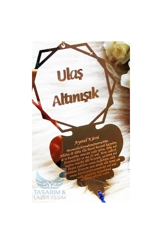 Kişiye Özel Ayetli Pleksi Oto Dikiz Ayna Süsü (414100039)