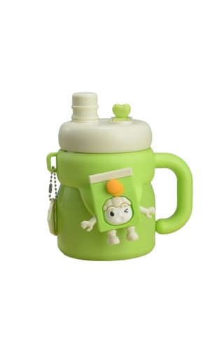 Çizgi Film Çocuk Çift İçki Termos Bardak161- Yeşil Ve Beyaz