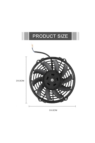 9 İnç 12v 80w Araç Güçlü Şanzıman Yağı Soğutma Fanı Montaj Accessorie, Boyut:9 İnç