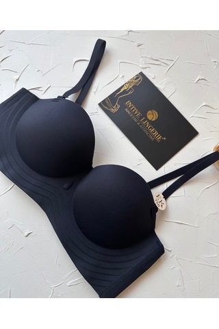 Lady Baby Straplez Kesim Destekli Dikişsiz Balensiz Toparlayıcılı Siyah