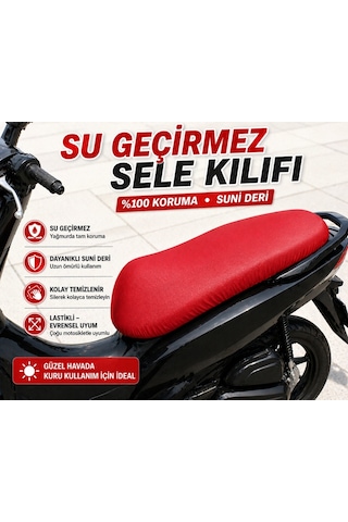 Kuba Rosewood Motosiklet Sele Kılıfı Su Geçirmez Sele Koruma Kırmızı