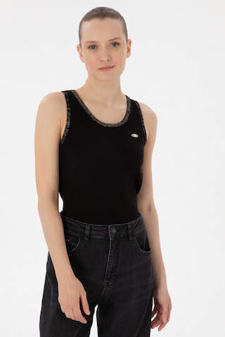U.S. Polo Assn. Kadın Siyah Bisiklet Yaka Triko Tişört 50306480-VR046