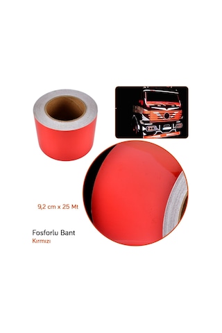 Carub Fosforlu Bant 9,2 Cm X 25 Mt Kırmızı Br2405402