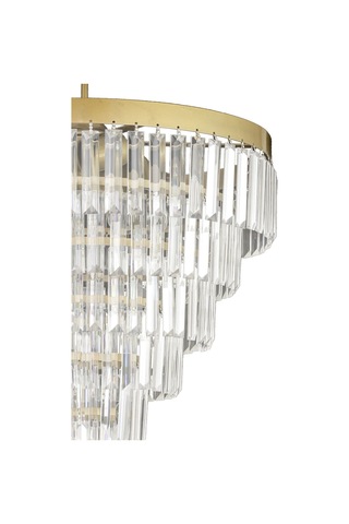 Linsa 55 Cm'lik Kristal Cam Taşlı Lüks Avize - Eskitme Renk Eskitme