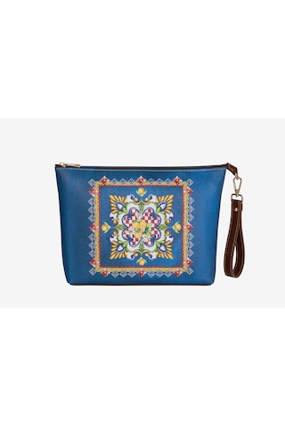 Mavi Suni Deri Clutch&portföy Çanta 30x21 Cm