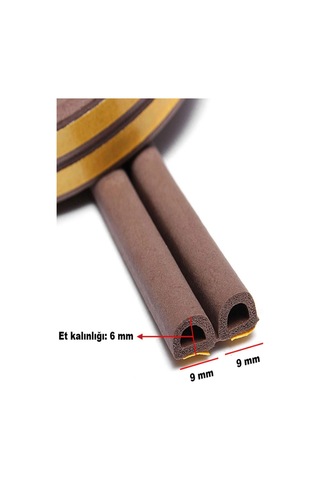 Yapışkanlı 10x2 20 Metre Kahverengi Kapı Pencere Bandı Fitili Soğuk Kauçuk Bantları. 20 M