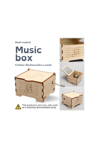 Dıy Ahşap Müzik Kutusu Model Kit Dıy Eğitim Seti Sürtünme Ve Titreşimle Ses Prensibi Pilsiz
