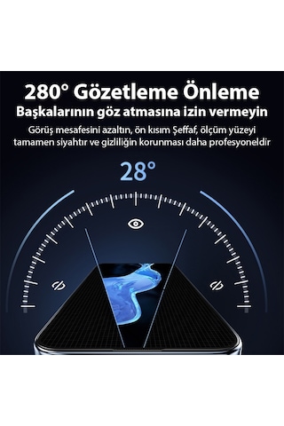 Ally Apple iPhone 15 Pro Uyumlu 3d Full Privacy Gizlilik Cam Ekran Koruyucu A