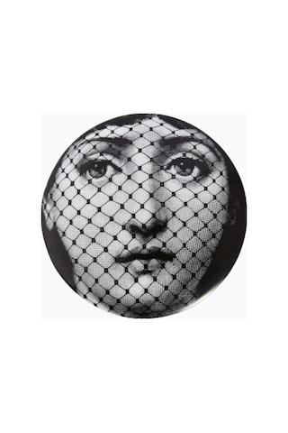 Fornasetti Tema E Variazioni N.78 Yuvarlak Porselen Mücevher Kutusu Saklama Kutusu Siyah-beyaz