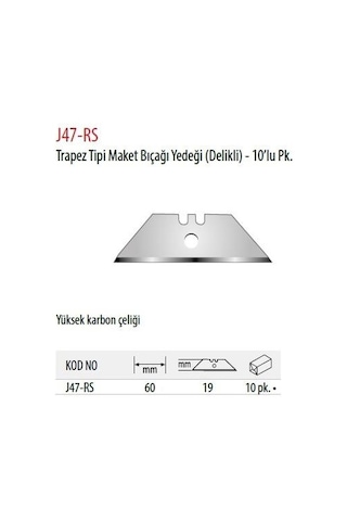 Ceta Form Baklava Tipi Delikli Maket Bıçağı Yedeği 10 lu paket