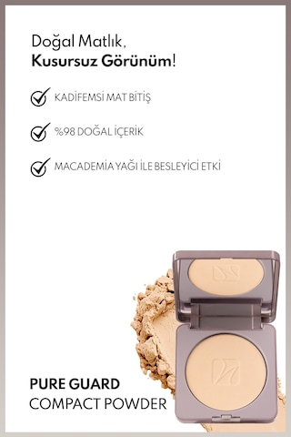Pureguard Compact Powder 120 Beige Harmony Doğal Mat Bitişli Kompakt Toz Pudra