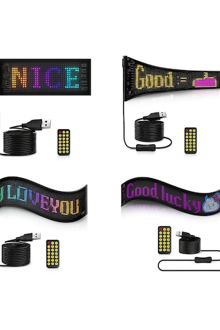 Rgb Led Dijital Ekran App Kontrollü Kumandalı Led Animasyon 37cm