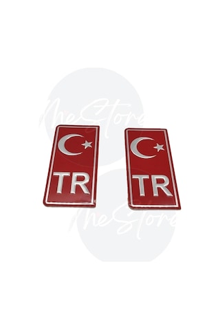 Süslen Türkiye Tr Plaka Sticker, Kırmızı, Set Of 2