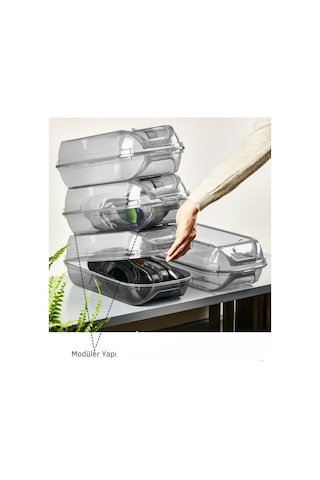 Mithra Life 10 Adet Füme Erkek Kadın Ayakkabı Kutusu Mıt1021